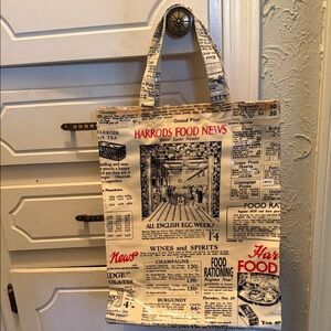 Harrods Cream and Black Tote Bag